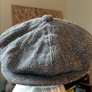 Vintage Harris Tweed Newsboy Cap